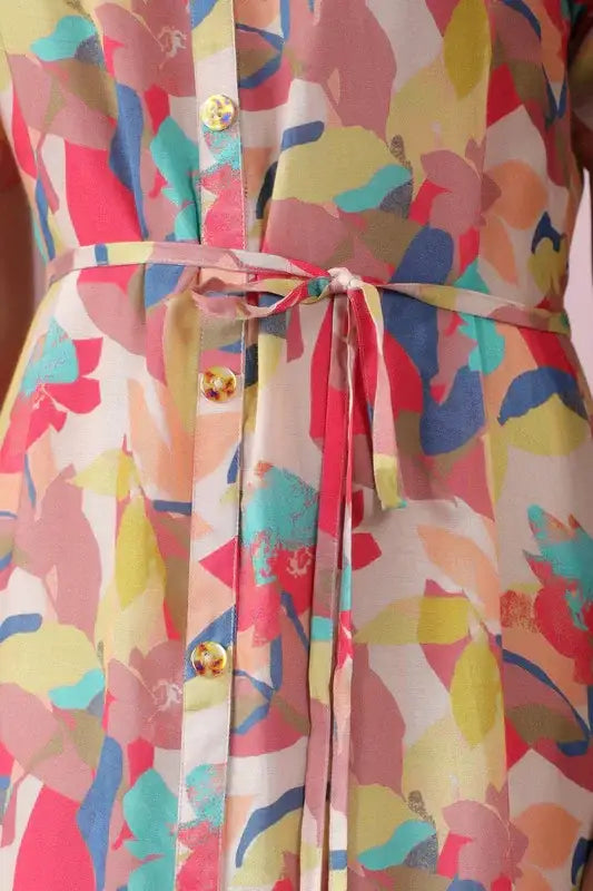 Candy Crush Shirt Dress in Russian Silk