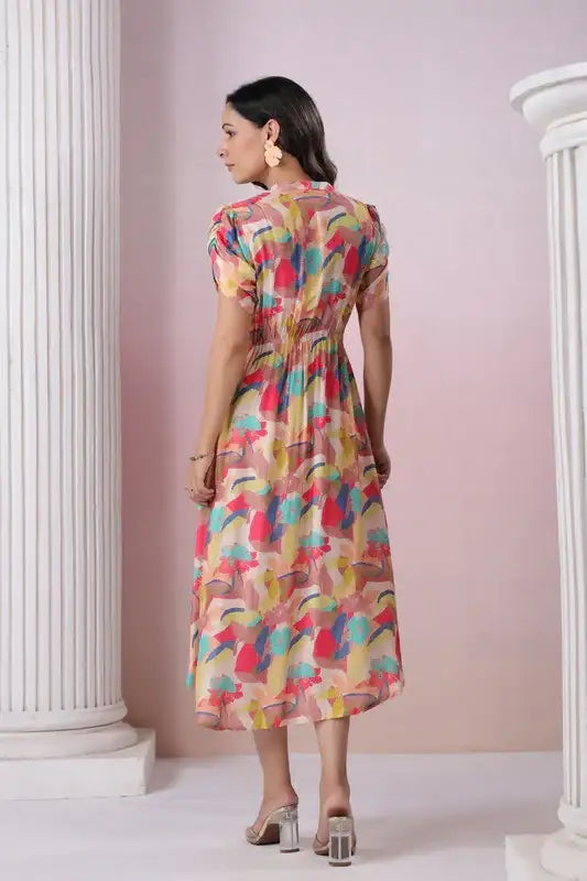 Candy Crush Shirt Dress in Russian Silk