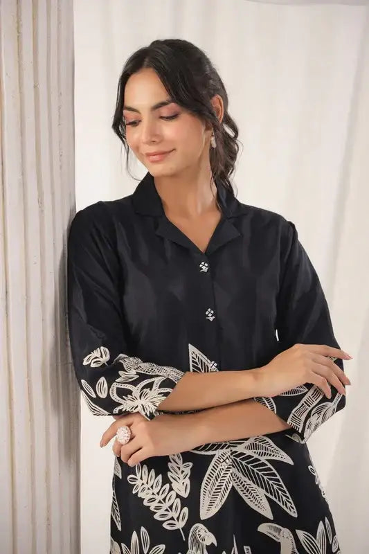 Midnight Tropics Russian Silk Top