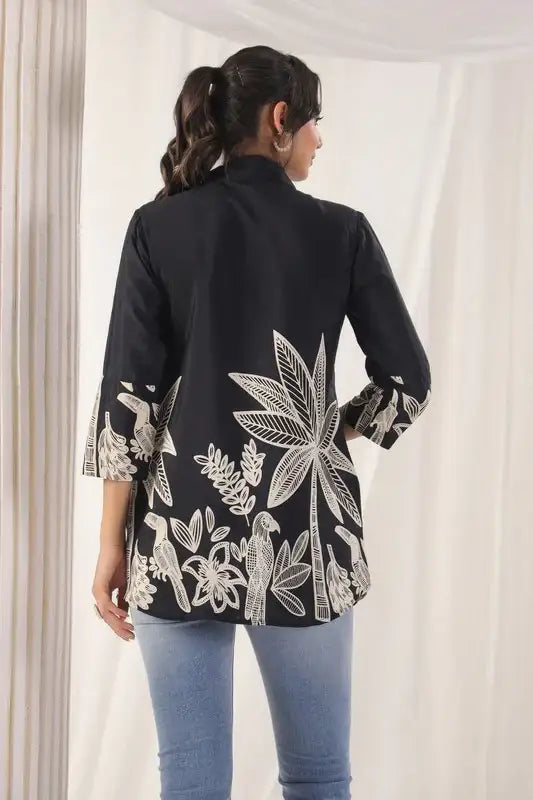 Midnight Tropics Russian Silk Top