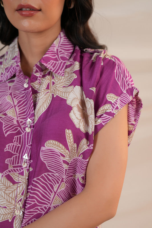 Purple Floral Bloom Co-ord Set