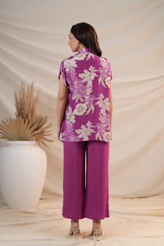 Purple Floral Bloom Co-ord Set