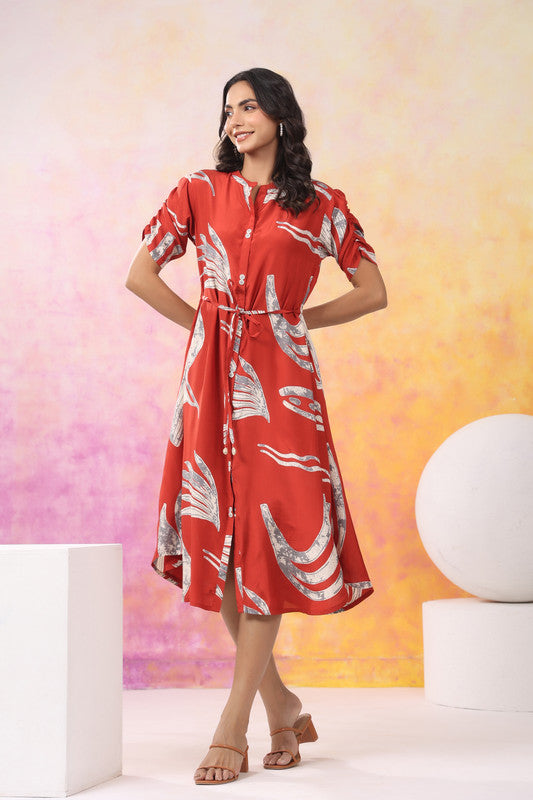 Rust Mirage Russian Silk Dress
