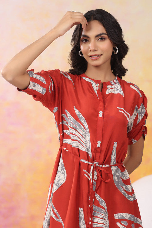 Rust Mirage Russian Silk Dress