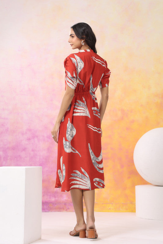 Rust Mirage Russian Silk Dress