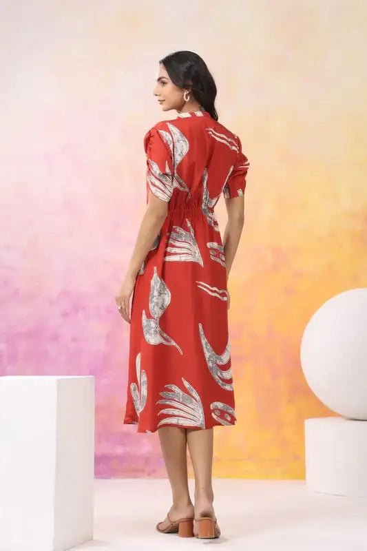 Rust Mirage Russian Silk Dress
