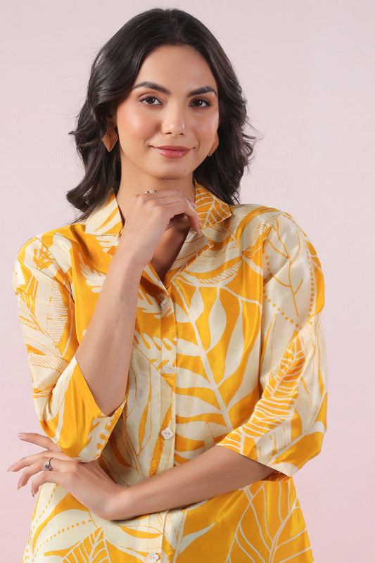Sunlit Palm Russian Silk Top