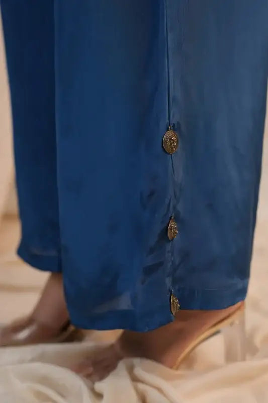 Azure Breeze Luxe Russian Silk Co-ord Set