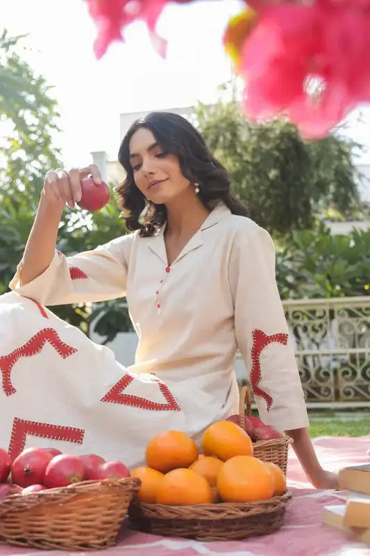 Botanical Outline Cotton Flex Co-ord Set