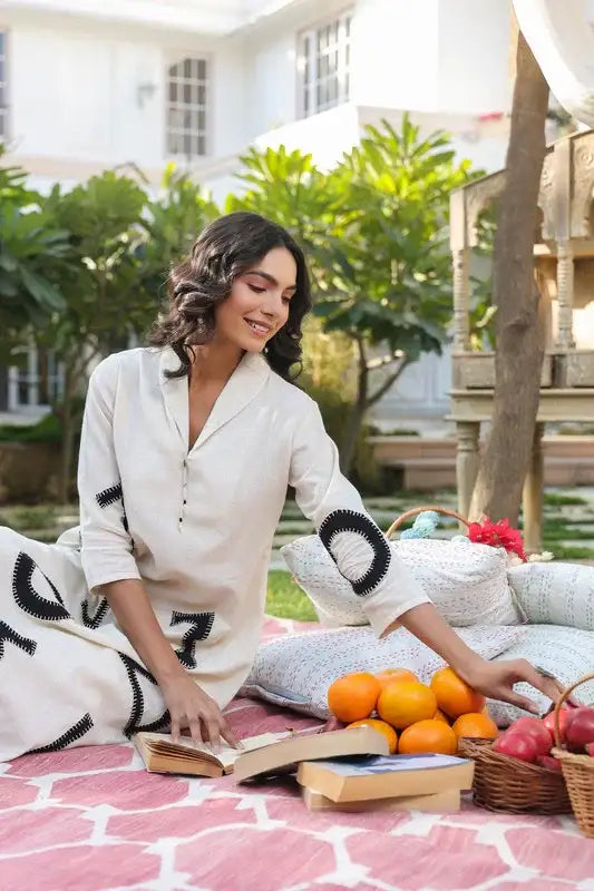 Monochrome Whimsy Cotton Flex Co-ord Set