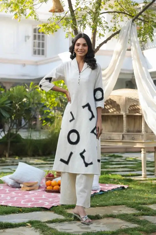 Monochrome Whimsy Cotton Flex Co-ord Set