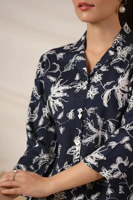 Moonlit Florals Russian Silk Top
