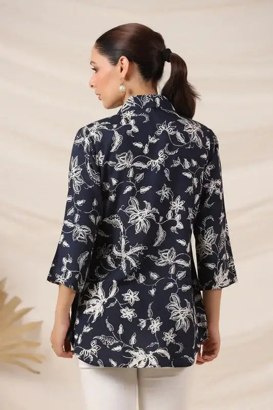 Moonlit Florals Russian Silk Top