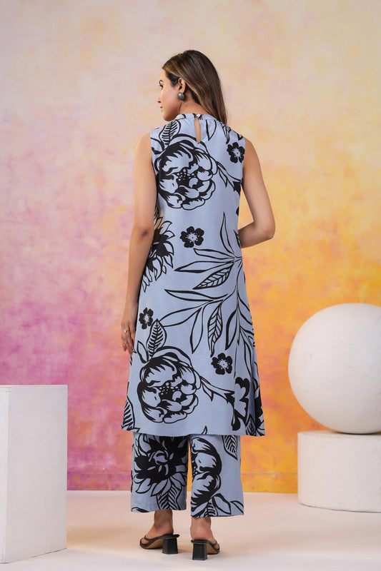 Serene Bloom Printed Russian Silk Co-ord Set