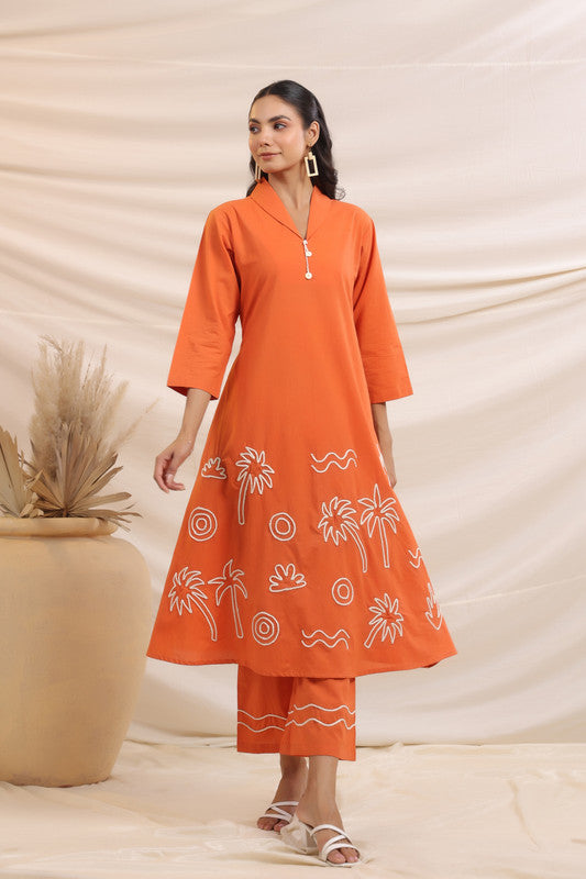 Rust Palm Breeze – Cotton Co-ord Set
