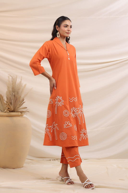 Rust Palm Breeze – Cotton Co-ord Set