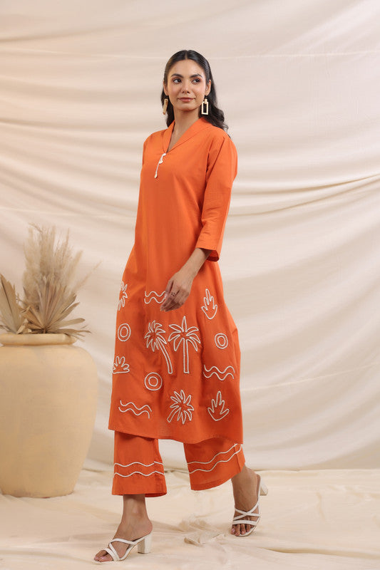 Rust Palm Breeze – Cotton Co-ord Set