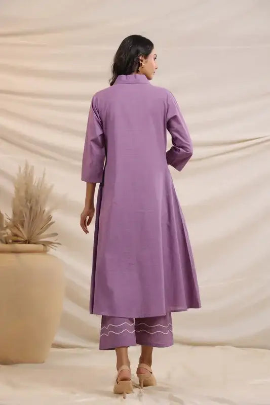 Lilac Shores Embroidered Cotton Co-ord Set