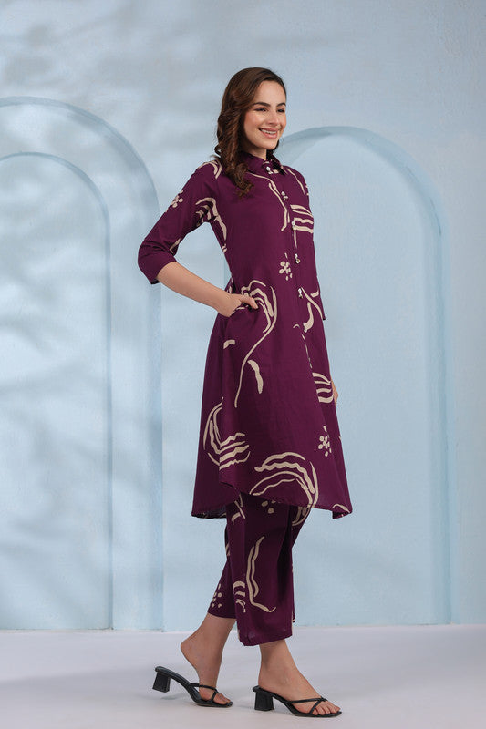 Purple Botnical Co-ord Set