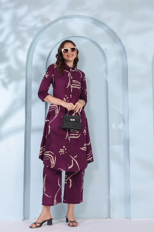 Purple Botnical Co-ord Set