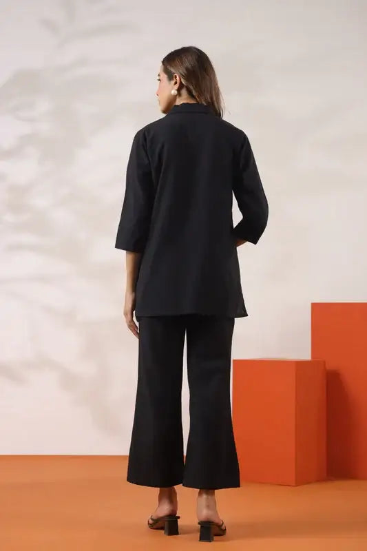 Black with Horse Motif Cotton Flex Co-ord Set