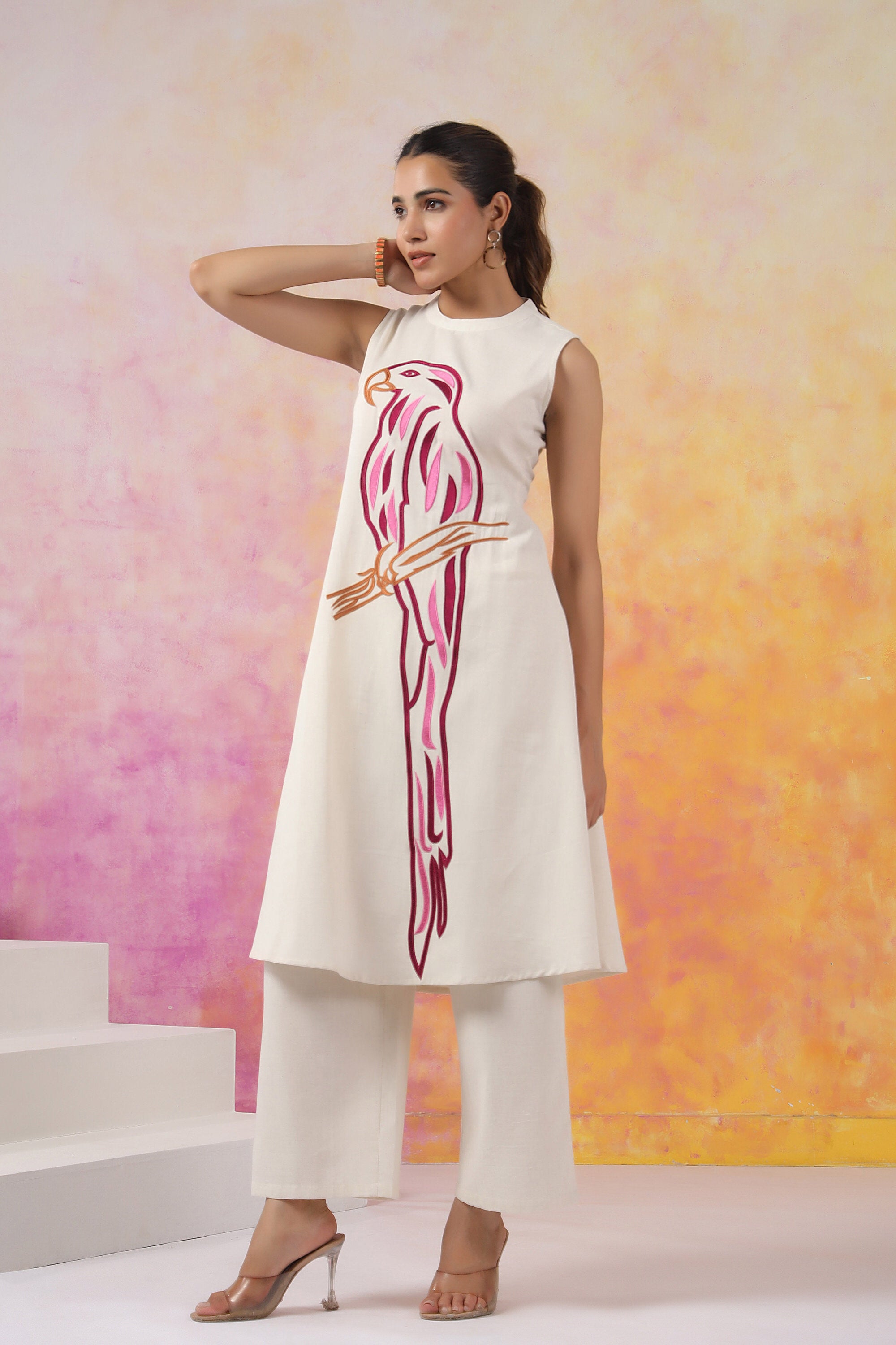 Off-White Artline Printed Cotton Flex Co-ord Set