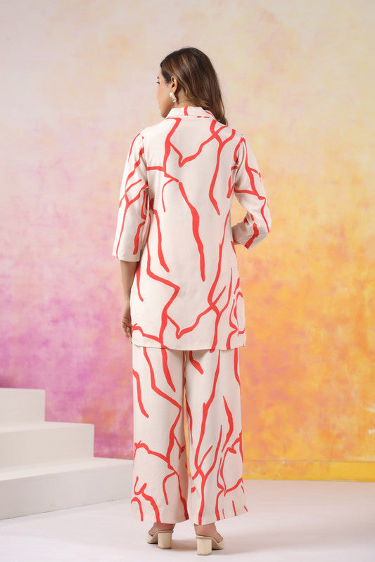 Coral Currents Russian Silk Co-Ord Set