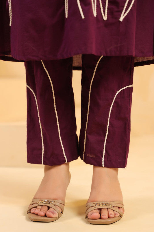 Majestic Muse Giraffe Purple Embroidered Co-ord Set