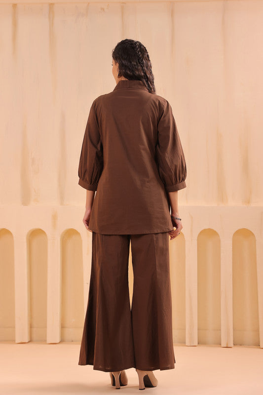 Coffee Chic Flamingo Pattern Cotton Co-ord Set