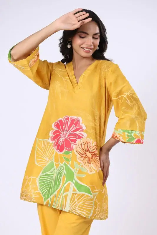 Golden Flora Cotton Co-ord Set