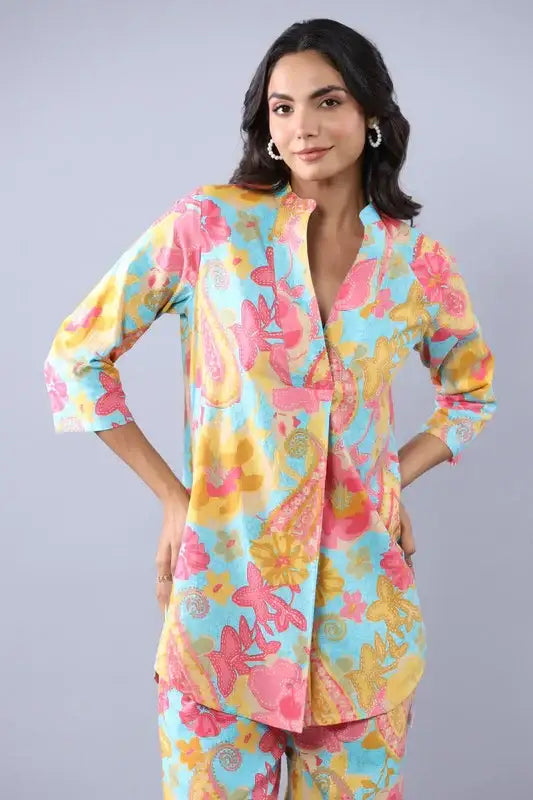 Heritage Blue Cotton Co-ord Set