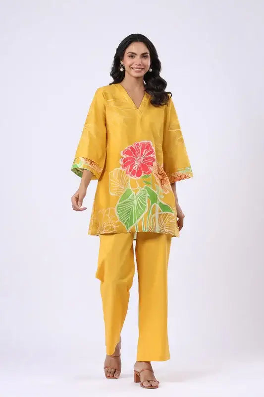 Golden Flora Cotton Co-ord Set