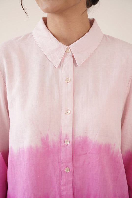 Pink & White Ombre Cotton Flex Co-Ord Set