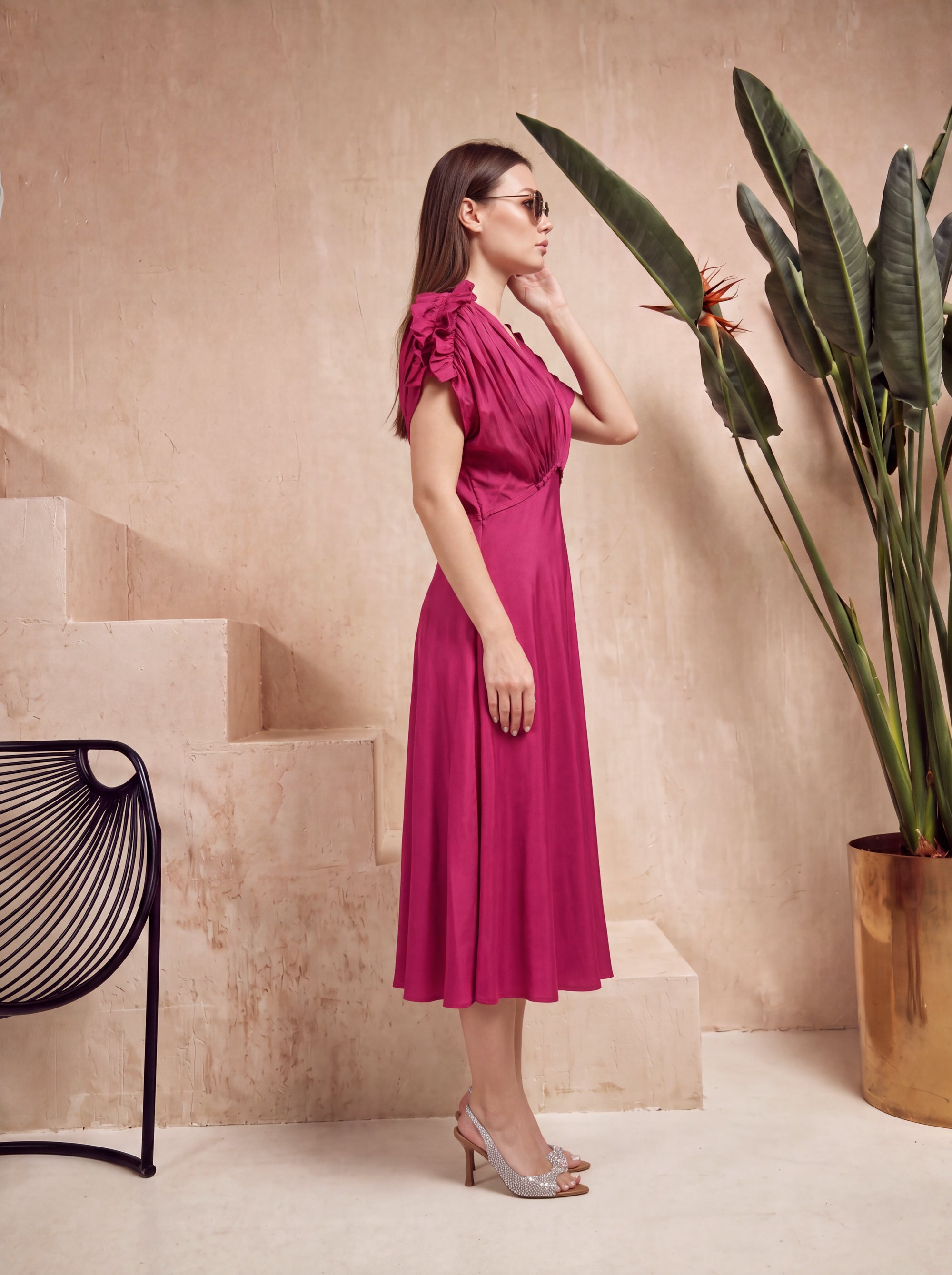 Scarlet Sangria Russian Silk Dress