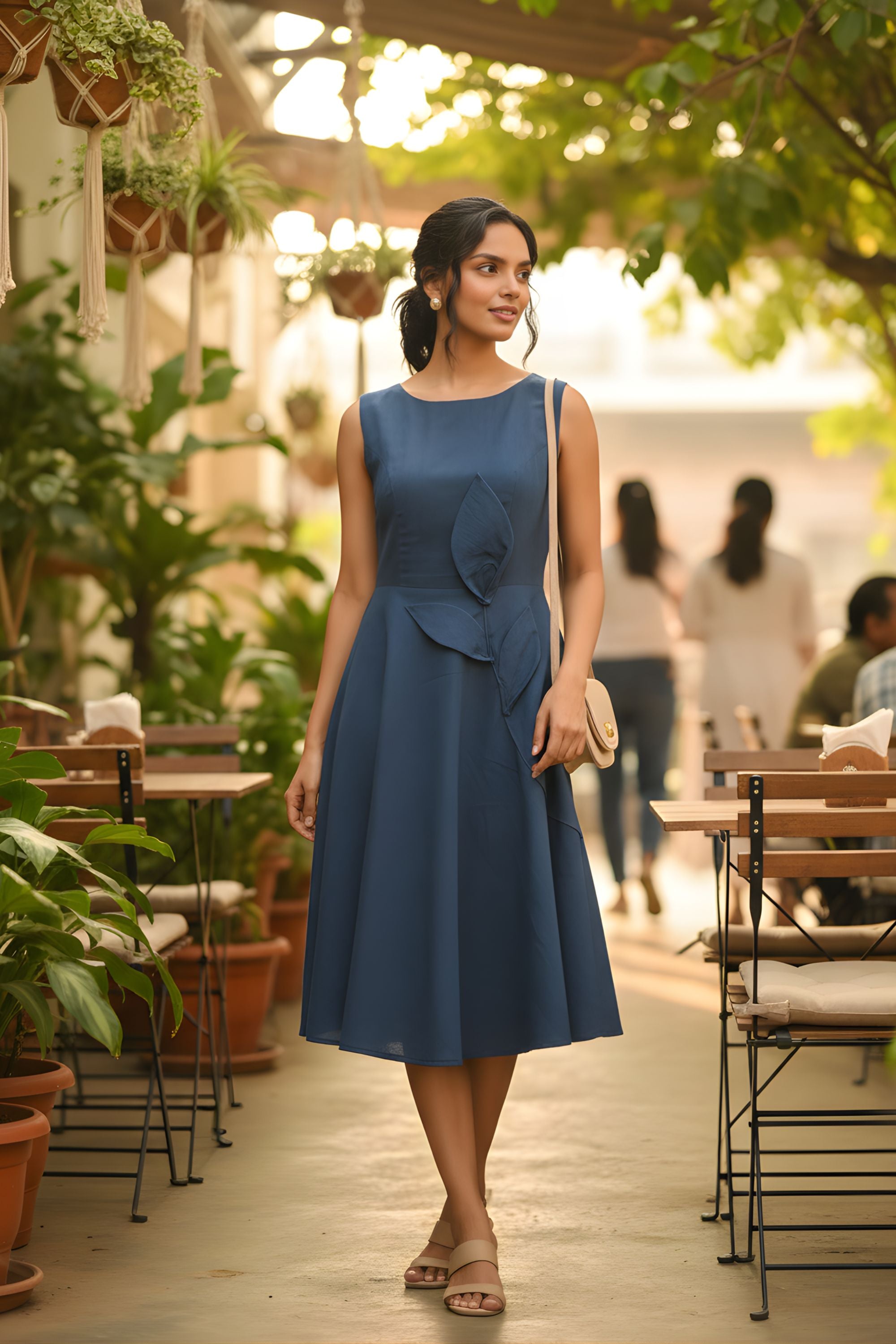 Midnight Grace 3D Flower Dress