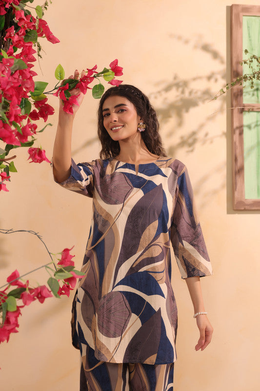 Multicolor Designer Abstract Printed Cotton Co-ord Set