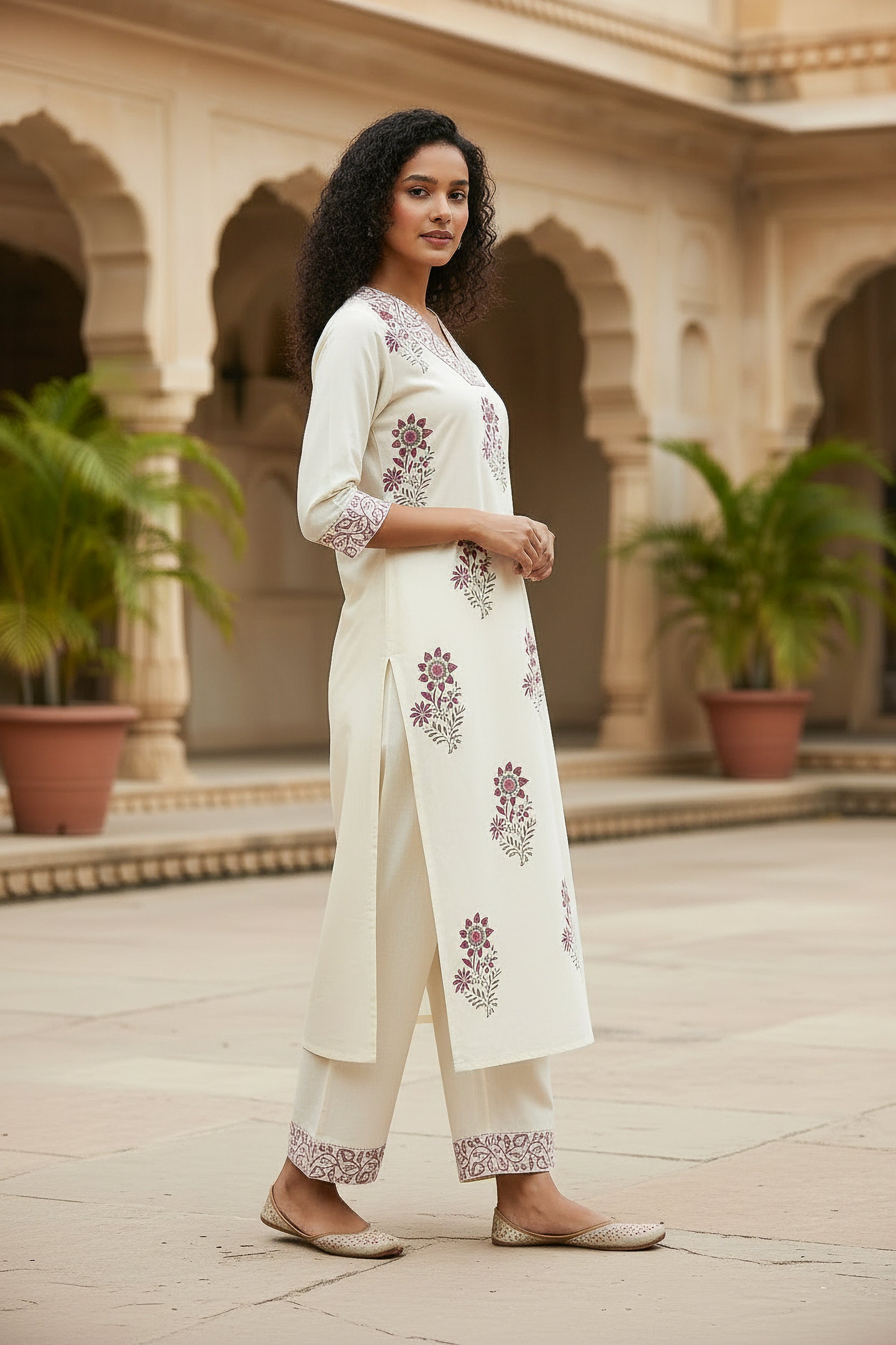 Ivory Floral Printed Co-ord Set