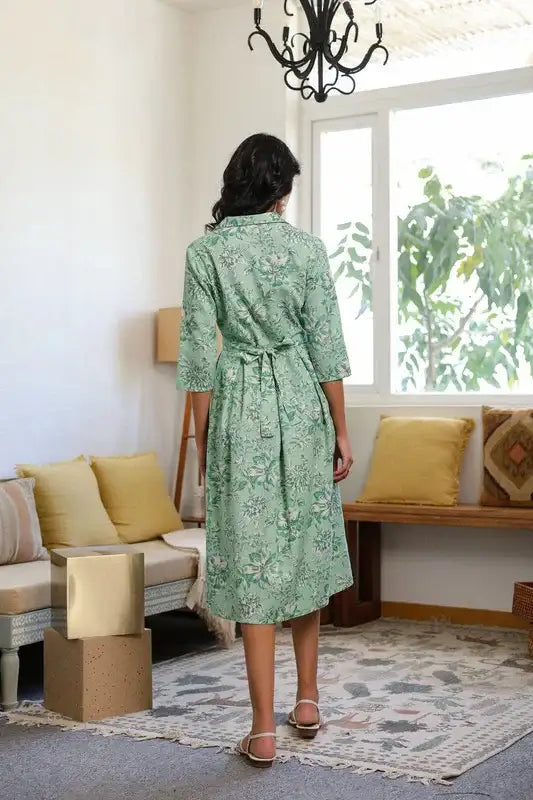Mint Green Vintage Cotton Flex Dress