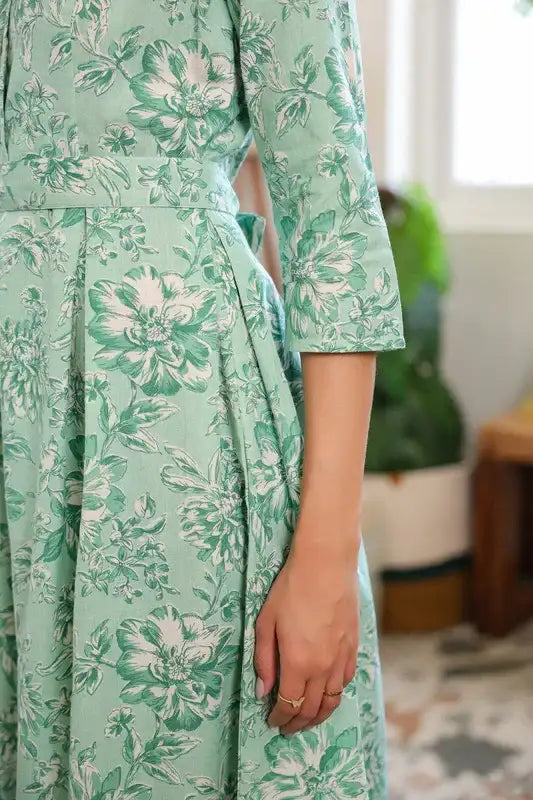 Mint Green Vintage Cotton Flex Dress