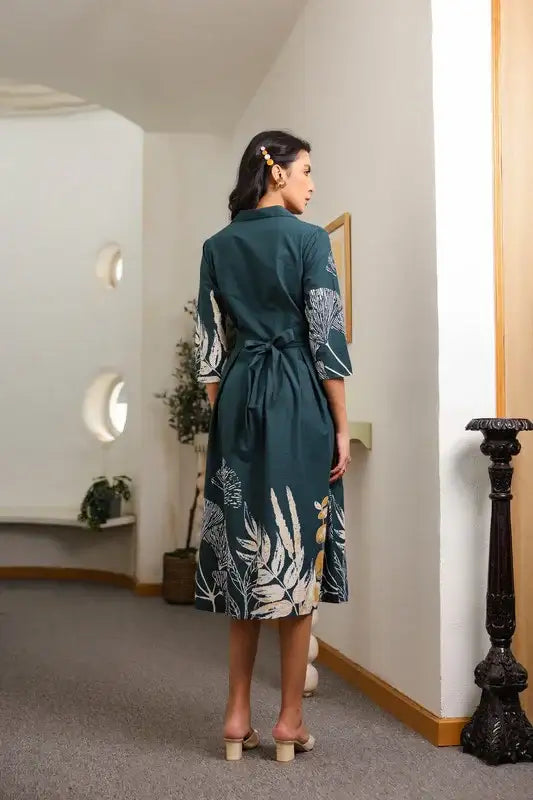Green Savanna Safari Cotton Dress