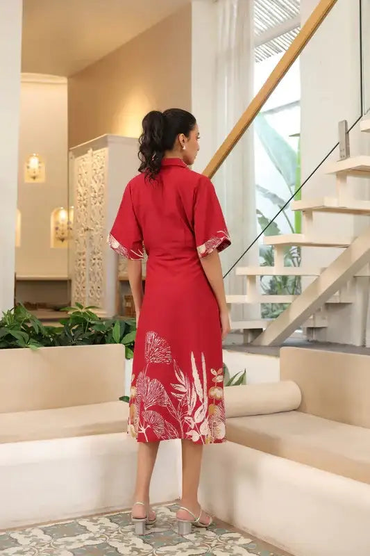 Scarlet Charm Cotton Dress