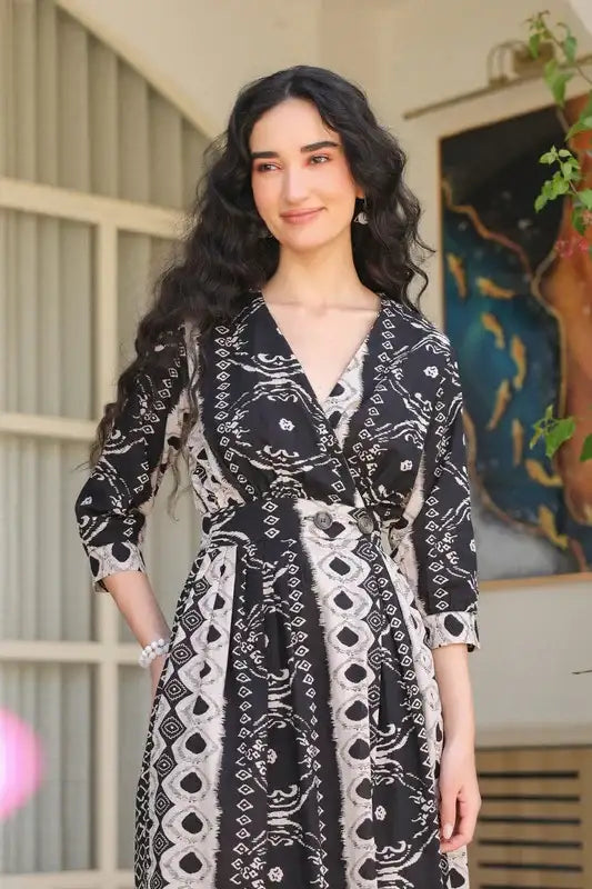 Iris Black Vintage Cotton Dress