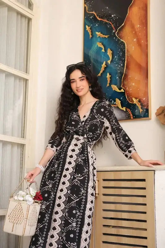 Iris Black Vintage Cotton Dress