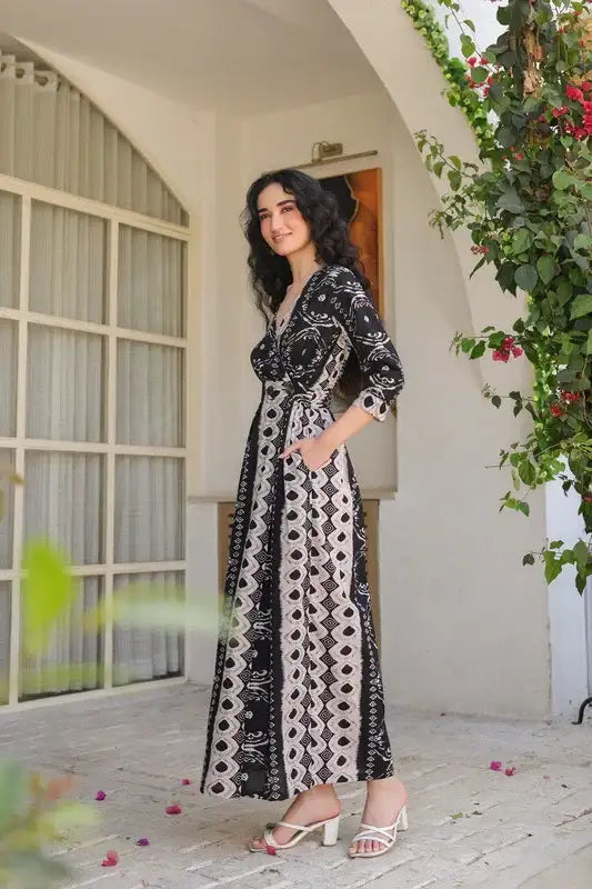 Iris Black Vintage Cotton Dress