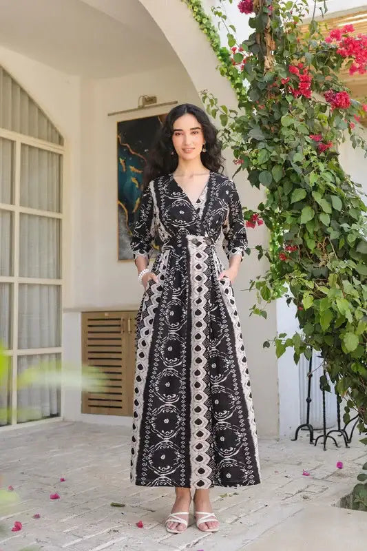 Iris Black Vintage Cotton Dress