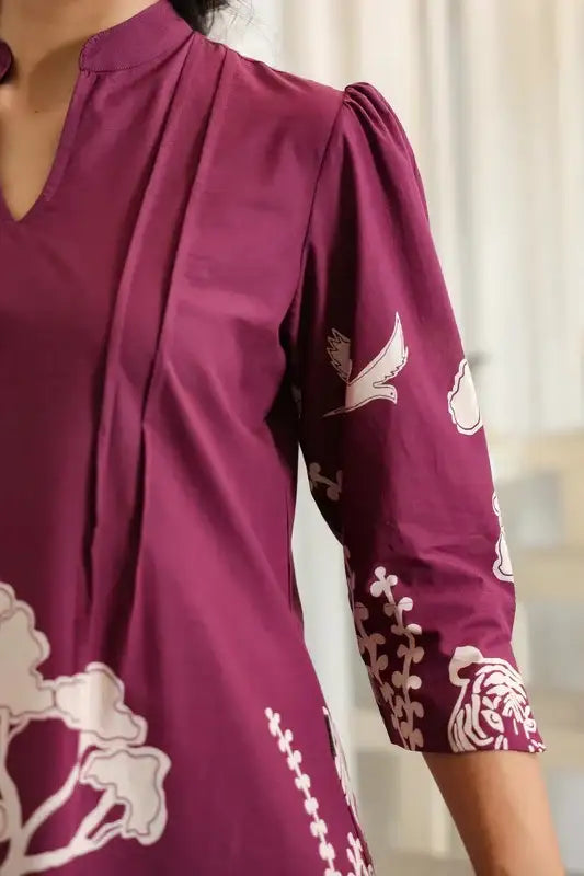 Wine Whisper Cotton Co-ord Set