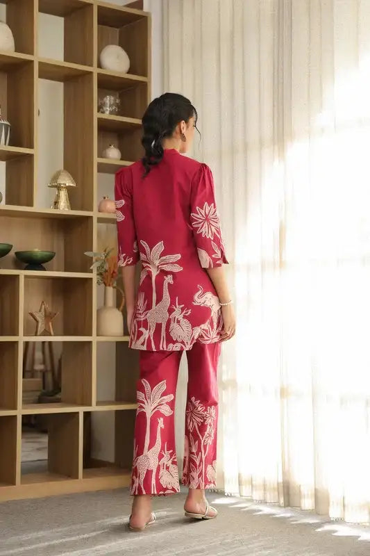 Pink Forest Enchantment Cotton Co-ord Set