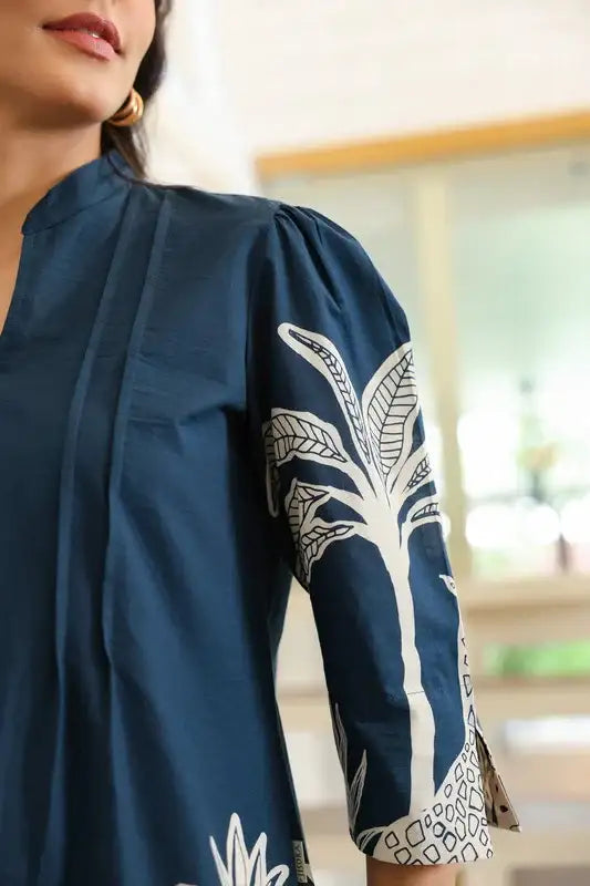 Navy Blue Jungle Mystique Cotton Co-ord Set