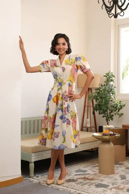 Spring Hues Vintage Cotton Flex Dress