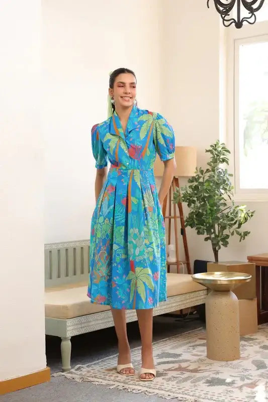 Jungle Symphony Vintage Cotton Dress